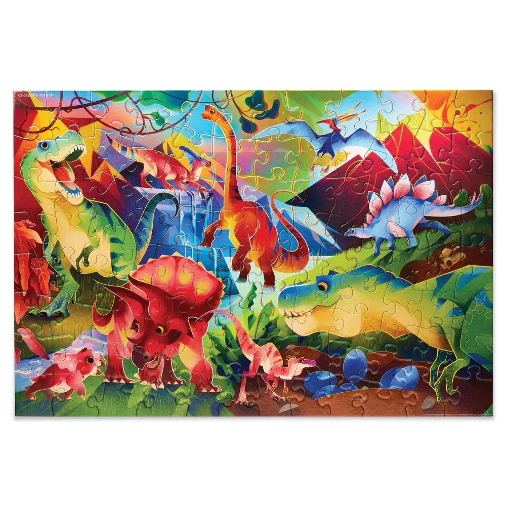 Dino Puzzle Challenge: 100 Pieces of Prehistoric Fun!